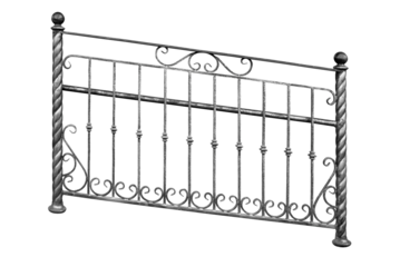 Wrought iron railings for disabled people. B.