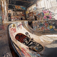 Skateboarding in an Abandoned Urban Oasis
