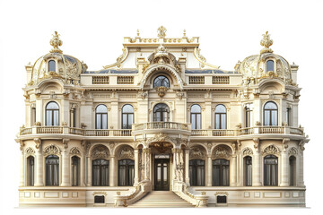 Fototapeta premium Luxurious palace hotel with intricate architecture and royal elegance