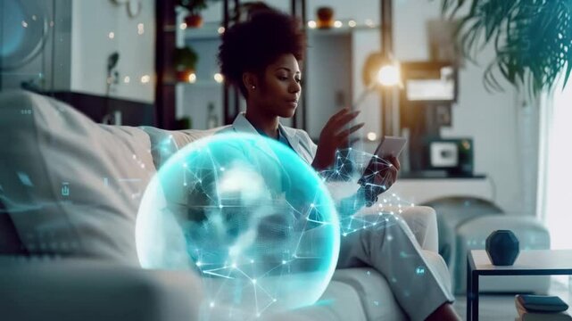 Medicine doctor touching electronic medical record on virtual holographic interface with VR headset. Futuristic medical DNA data visualization modern technology, digital healthcare network connection