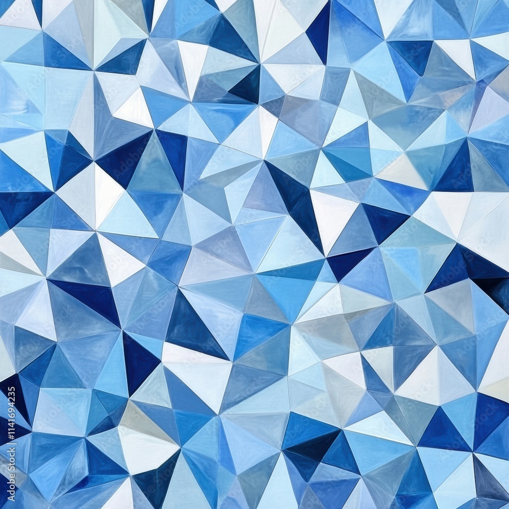 Poster dynamic blue geometric patterns abstract art digital design modern aesthetic close-up view visual ha