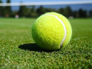 Tennis Player on Grass Court Preparing for Serve 
