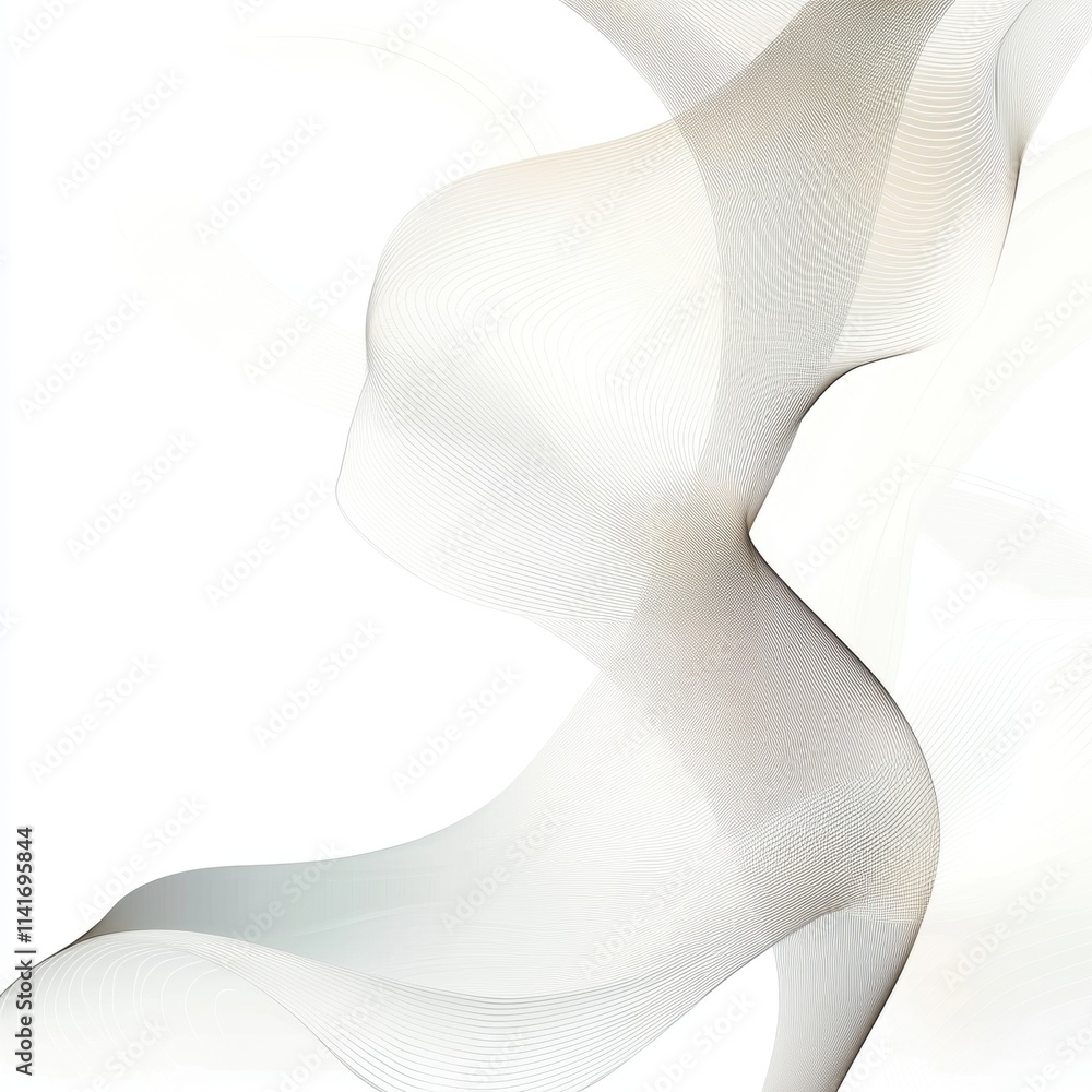 Poster dynamic abstract wave patterns digital art modern design minimalist style aesthetic perspective visu