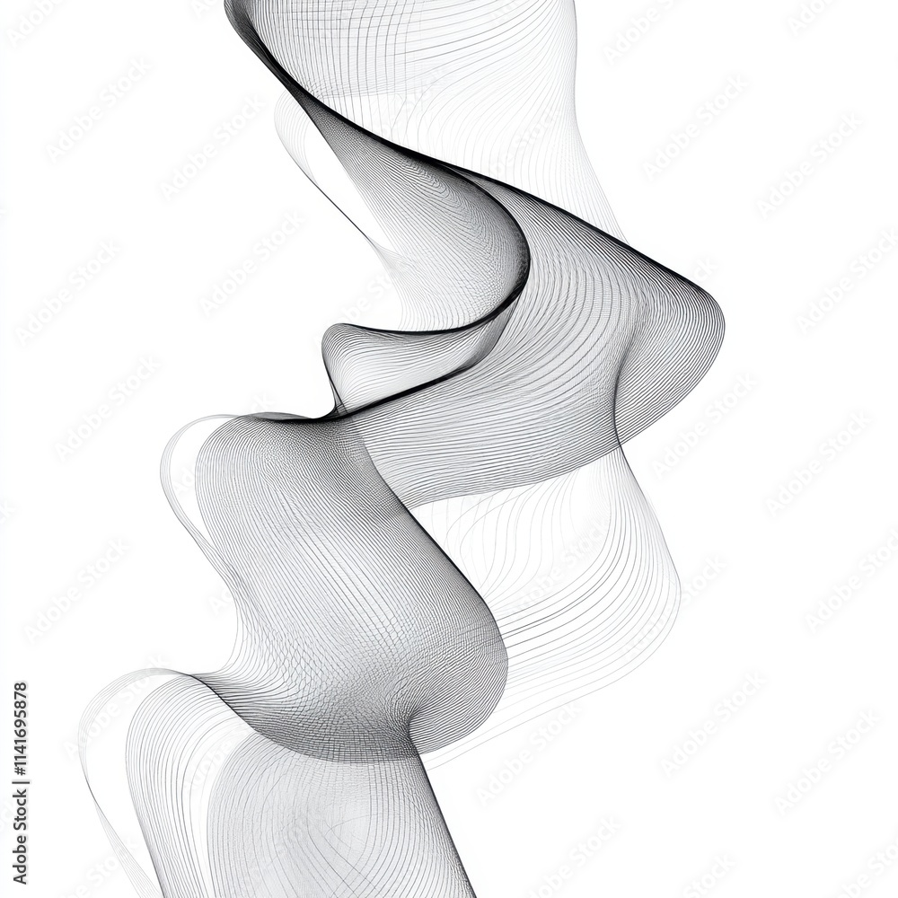 Poster flowing abstract lines representing motion and design digital art modern environment creative perspe