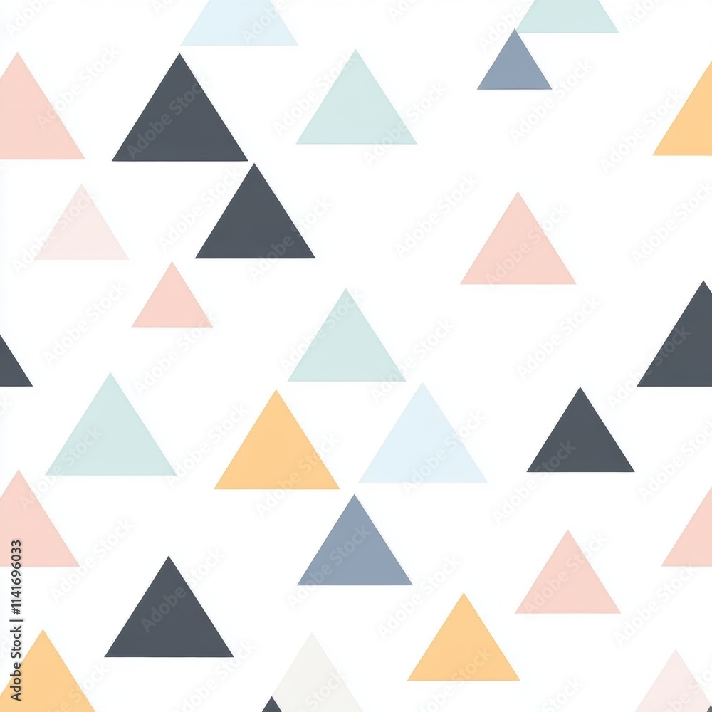 Poster colorful geometric triangle patterns abstract design digital art minimalist style creative space mod