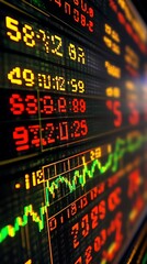 Fototapeta premium Stock market performance displayed on digital screen with bullish market trends 