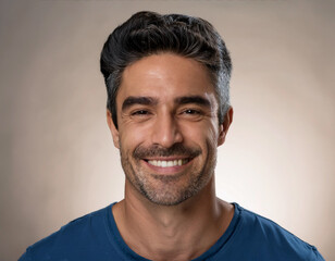 Fototapeta premium Smiling Hispanic Man Headshot in Studio