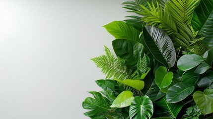 Obraz premium Vibrant Green Plant Against White Wall