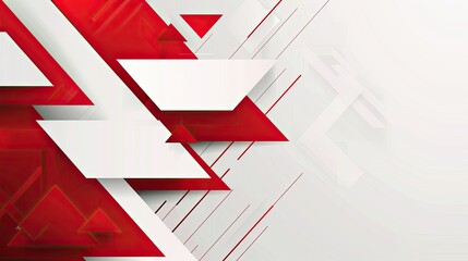 Abstract design featuring red and white geometric shapes and lines for modern visuals.