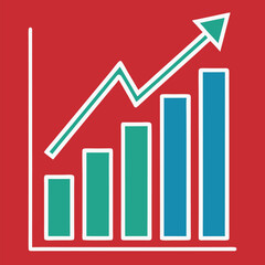 A simple bar graph icon, with ascending bars in green and blue, on a transparent background Illustrator Artwork