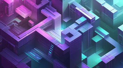 Digital Labyrinth: A Journey Through a Neon-Lit Cybernetic Maze