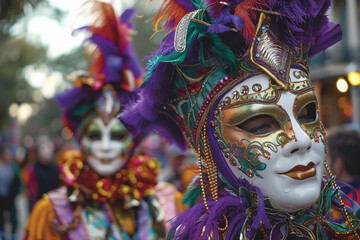 Beautiful greeting card with bright holiday composition for happy celebrate mardi gras