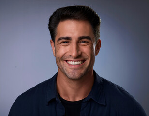 Obraz premium Smiling Hispanic Man Headshot in Studio