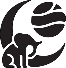 Elephant animal anagram symbol logo icon design as a mascot depiction of strength and sturdiness for large companies