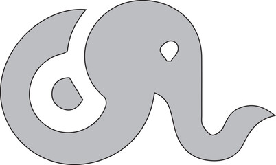 Elephant animal anagram symbol logo icon design as a mascot depiction of strength and sturdiness for a large growing company