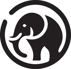 Elephant animal anagram symbol logo icon design as a depiction of the mascot silhouette of a company engaged in the service sector with weighty value.
