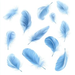 Gentle breeze blows through blue feathers nature digital art soft environment aerial view serenity concept