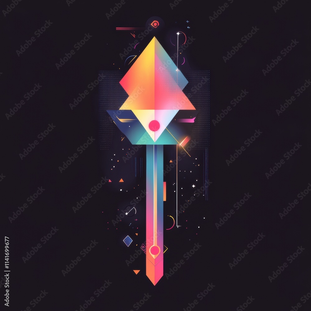 Poster dynamic geometric artwork digital art studio graphic design abstract environment colorful viewpoint 