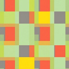 Abstract Geometric Pattern: A vibrant and dynamic digital illustration featuring a repeating pattern of geometric shapes in shades of green, red, yellow, and gray.