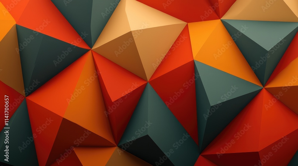 Poster dynamic geometric patterns digital art abstract design vibrant colors close-up view modern aesthetic