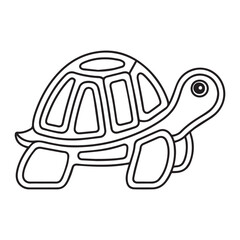 Black and white cute cartoon turtle. Coloring book for the children. Vector illustration