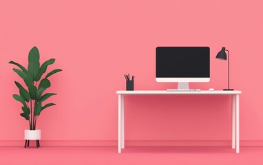 Man standing at modern standing desk.