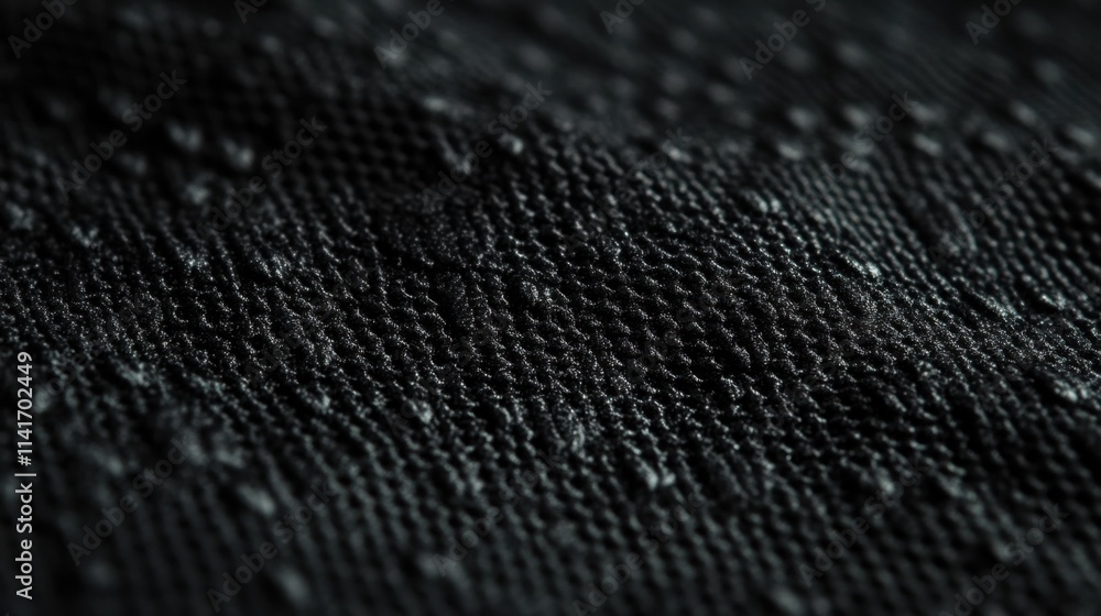 Poster elegant textured black silk fabric with subtle pattern for branding and copy space