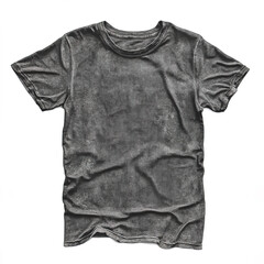 Distressed gray t shirt with bold, edgy design and relaxed fit