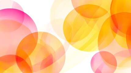Obraz premium Colorful abstract circles, pink yellow orange translucent overlapping shapes
