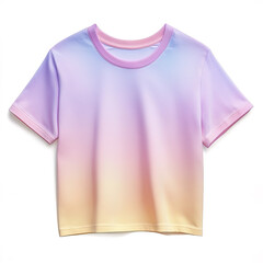 Trendy summer crop t shirt in pastel gradient colors, perfect for casual wear