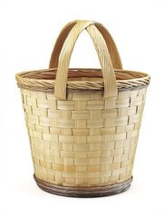 bamboo basket with woven design, perfect for eco friendly storage