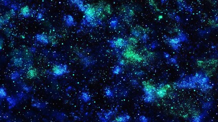 Fototapeta premium Galaxy Space Stars Blue Green Abstract, Cosmic Universe Night Sky Print, Nebula Pattern Art Decor