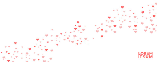 Abstract pink background frame arranged geometrically. Heart shape ornament. Background poster for beauty and compassion