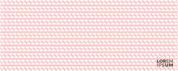 Illustration of a pink heart-shaped striped pattern arranged on a white background