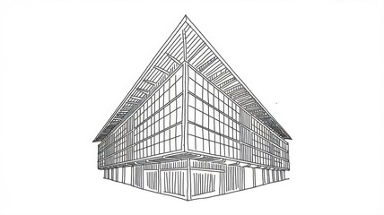Architectural Drawing of a Modern Building Design