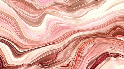 Abstract wavy patterns in soft pink and beige tones create a flowing, artistic design.