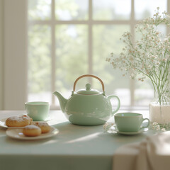 Fototapeta premium cup of tea and teapot