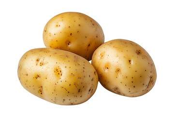 Yellow potatoes isolated on transparent background
