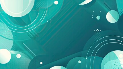 Abstract design featuring circular shapes and gradients in a teal color scheme.