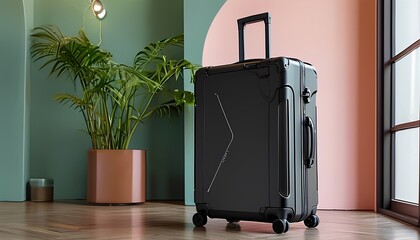 Travel essentials packing scene modern interior luggage display indoor space close-up view minimalist design for stylish travelers