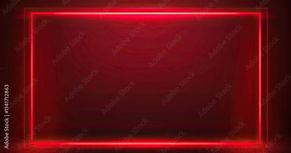 Poster A glowing red rectangular frame against a dark background, creating a dramatic visual effect.