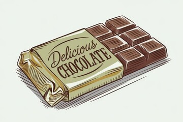 Delicious Chocolate Bar Partially Unwrapped In Foil Wrapper