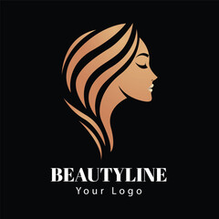 Woman face and leaf beauty logo design