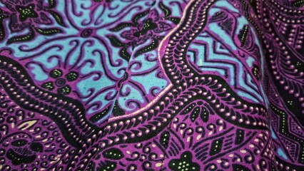 Batik of Indonesia. Batik Javanese with details motif. Batik is a blend of art and culture. With various motif of animals, humans, geometrics, and worn for religious, traditional and official occasion