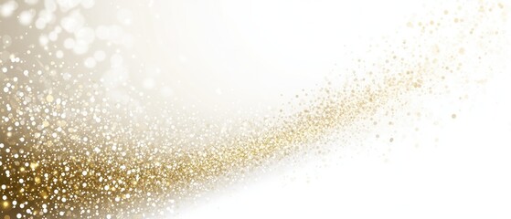 Fototapeta premium White background with gold glitter in the foreground