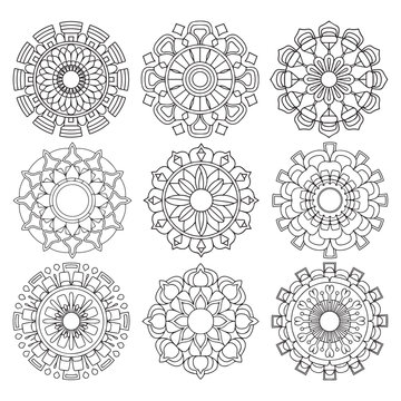 easy mandala design with clean lines for coloring book, tattoo and henna design, creative mandala art, mandala design for adults coloring book