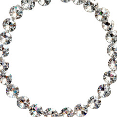 Sparkling diamond necklace display jewelry store product photography minimalist background close-up luxury aesthetic