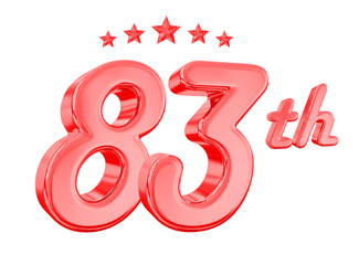 83  Year Anniversary Red Number