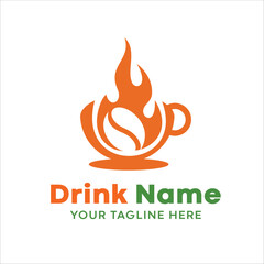 Drink cup vector logo, change the name, just use it