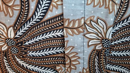 Batik of Indonesia. Batik Javanese with details motif. Batik is a blend of art and culture. With various motif of animals, humans, geometrics, and worn for religious, traditional and official occasion